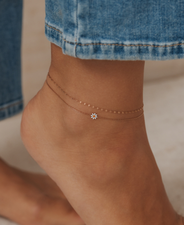 EMAILLE DAISY  Fußkette Rosé