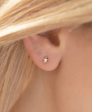 SEA TURTLE Ohrstecker  14K Roségold