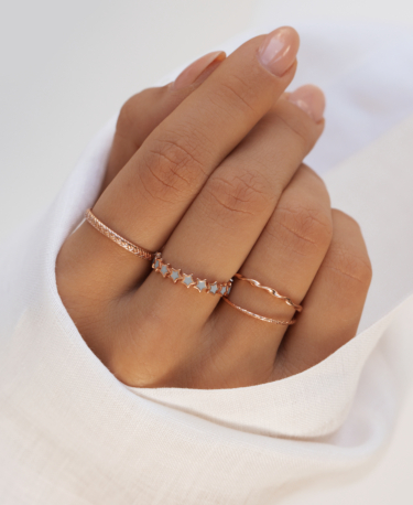 EMAILLE STARS  Ring Hellblau