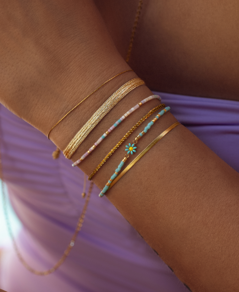 MIYUKI DAISY  Armband Türkis