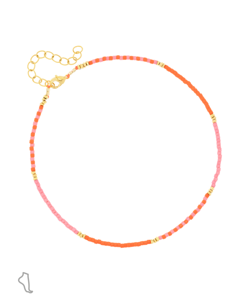 MIYUKI COLORS  Fußkette Pink