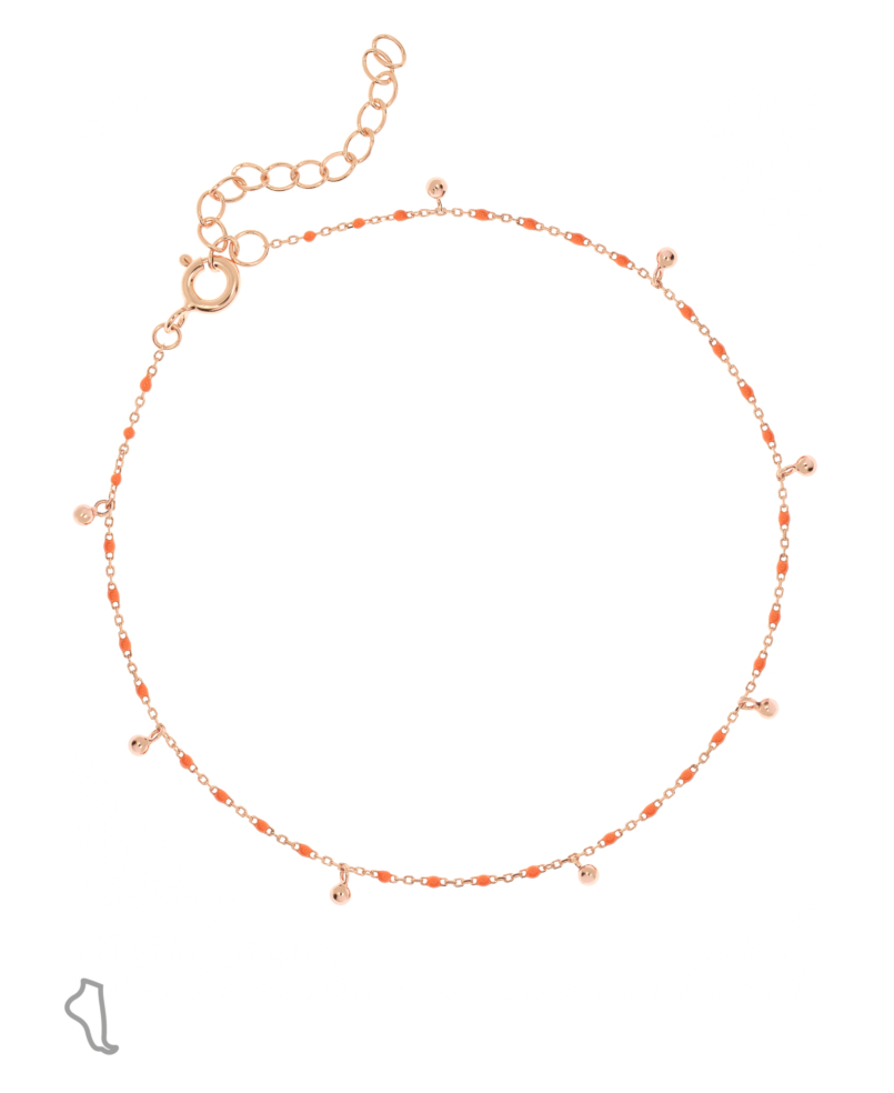 EMAILLE COLORS|Fußkette Orange