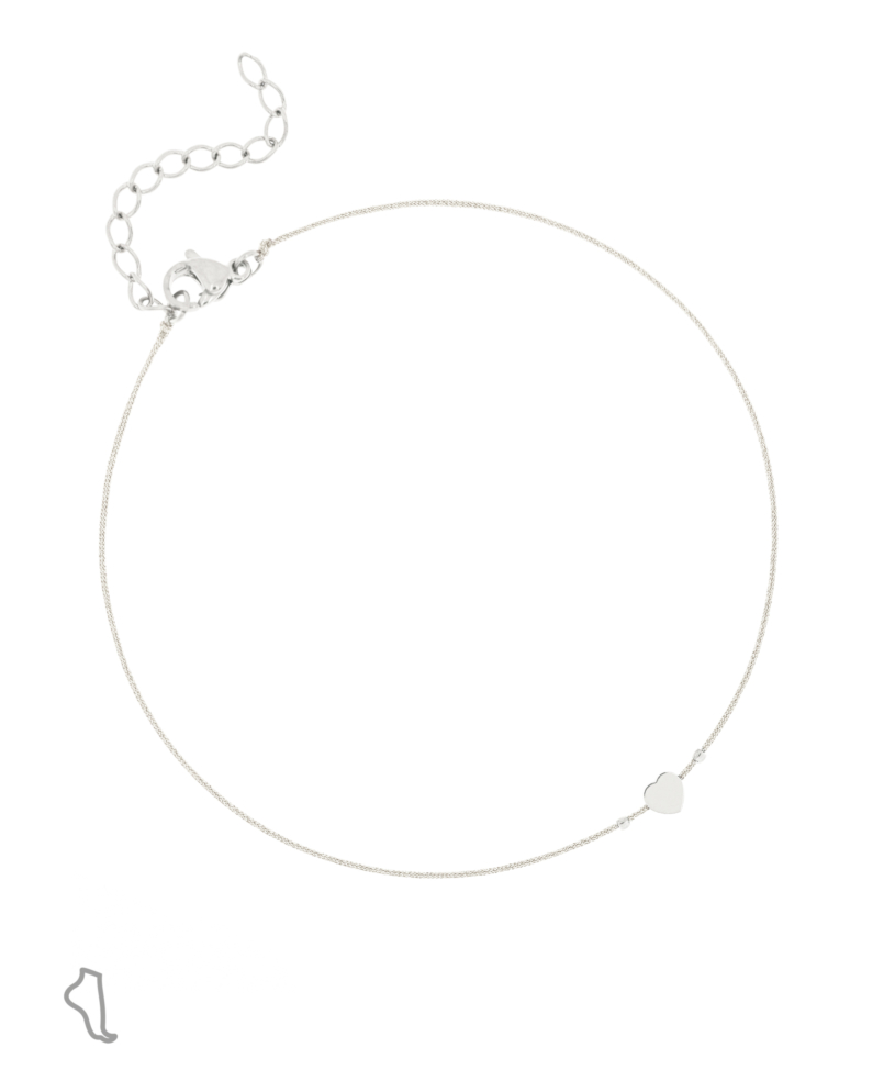 CHARMING HEART  Fußkette Silber