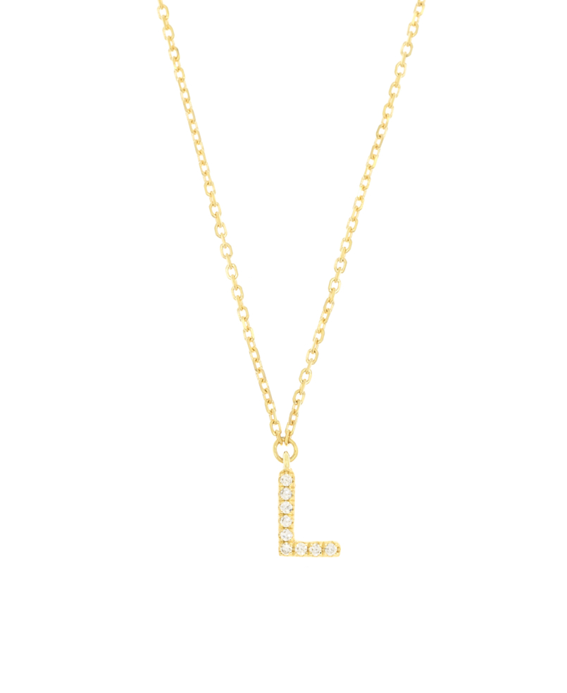 DIAMOND LETTER L  14K Gold