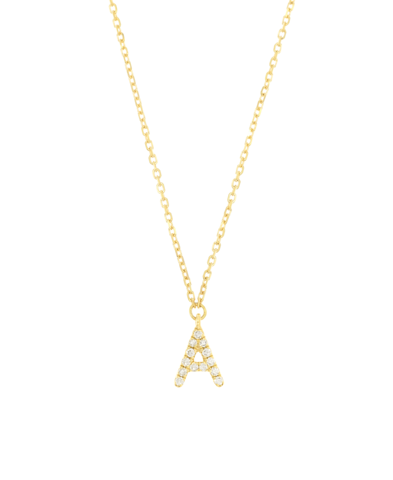 DIAMOND LETTER A  14K GOLD