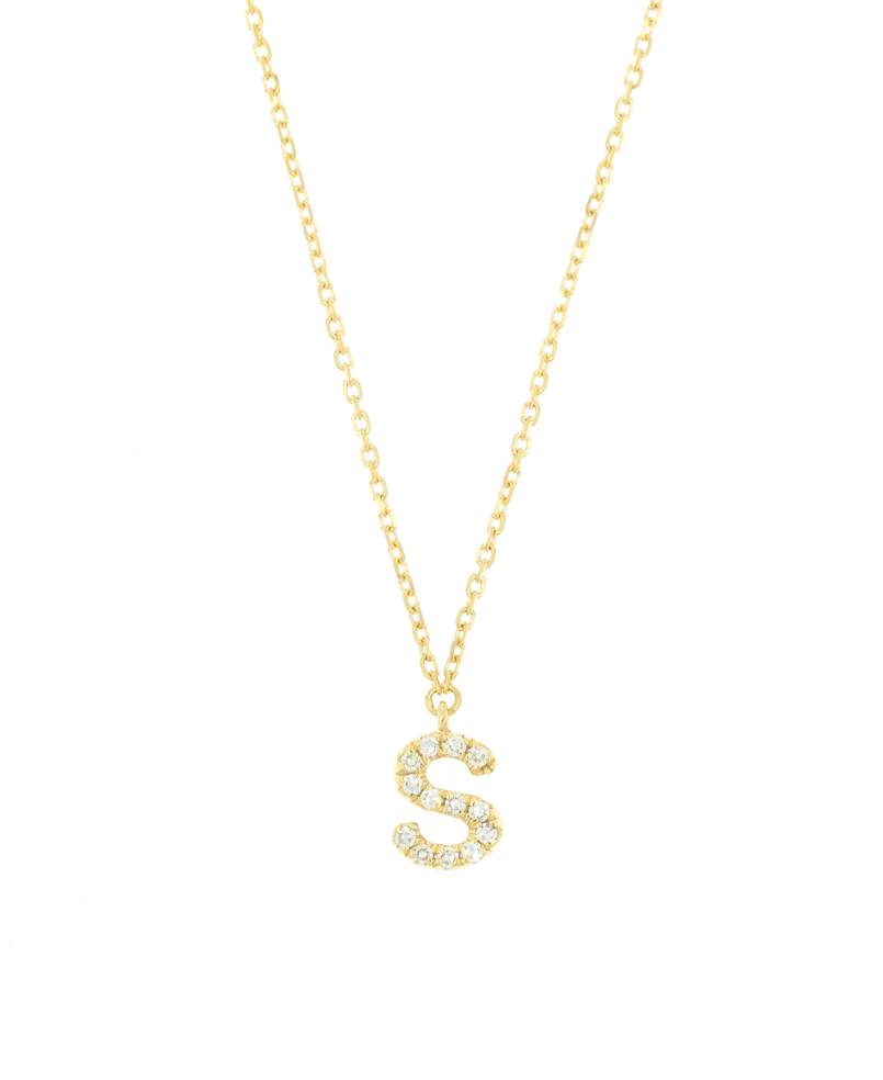 DIAMOND LETTER S  14K Gold
