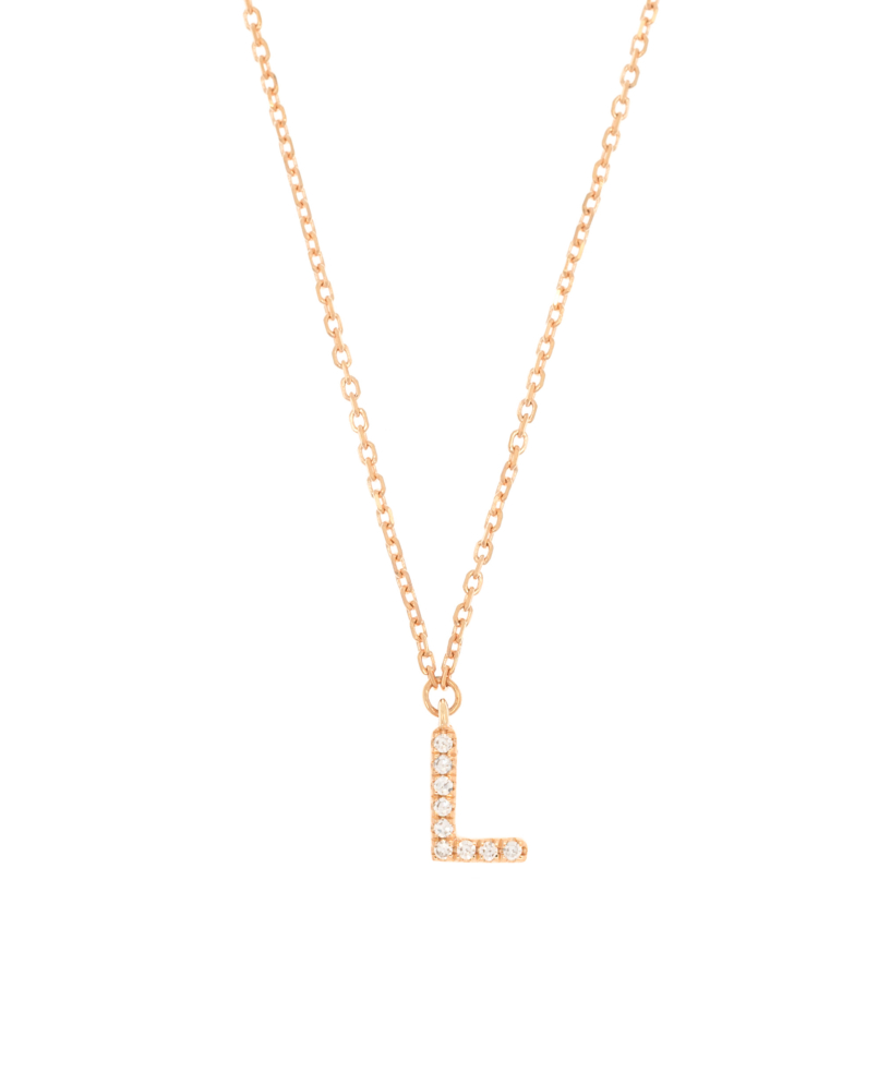 DIAMOND LETTER L  14K Roségold