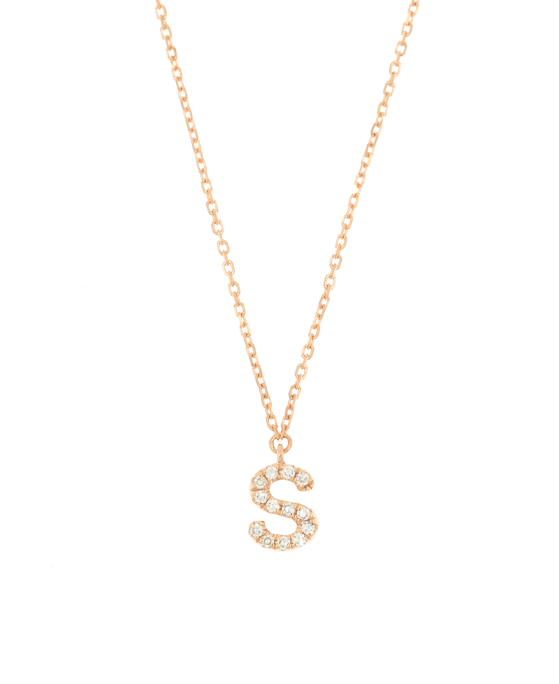 DIAMOND LETTER S  14K Roségold