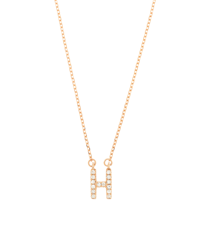 DIAMOND LETTER H  14K Roségold