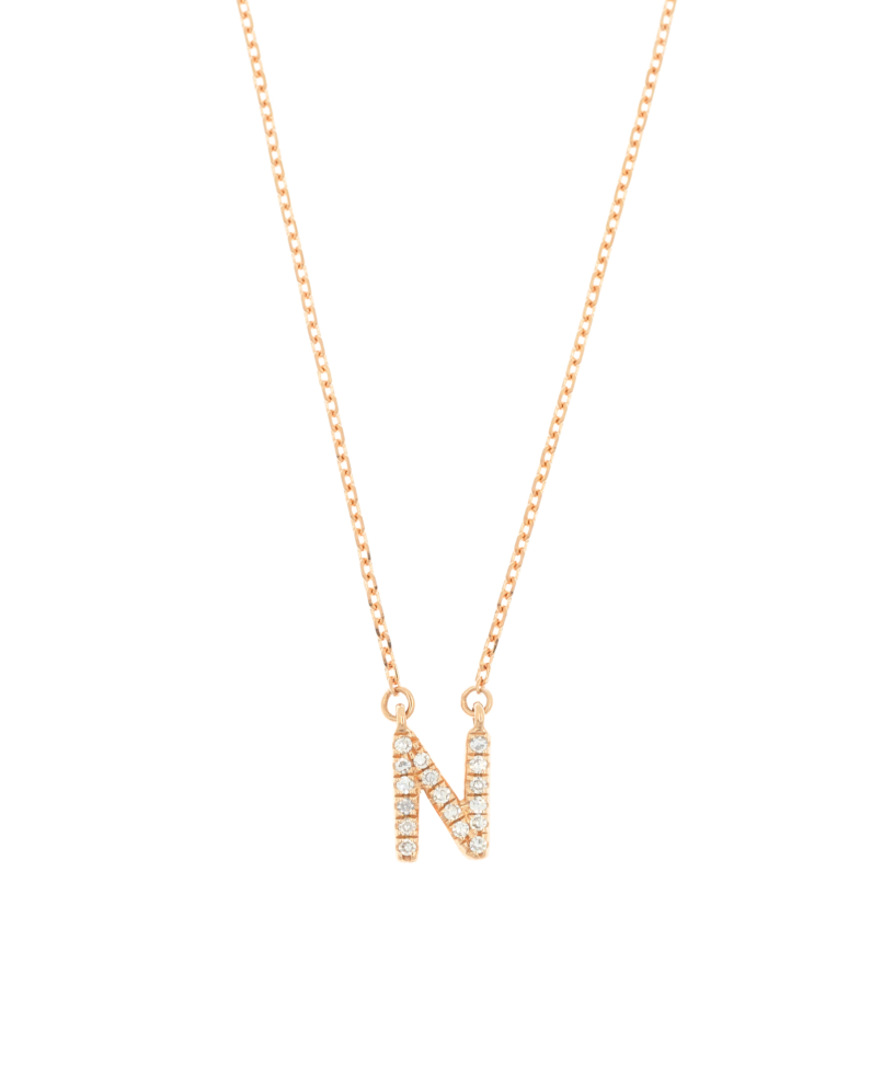 DIAMOND LETTER N  14K Roségold