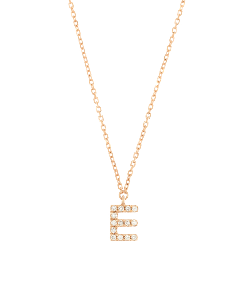 DIAMOND LETTER E  14K Roségold