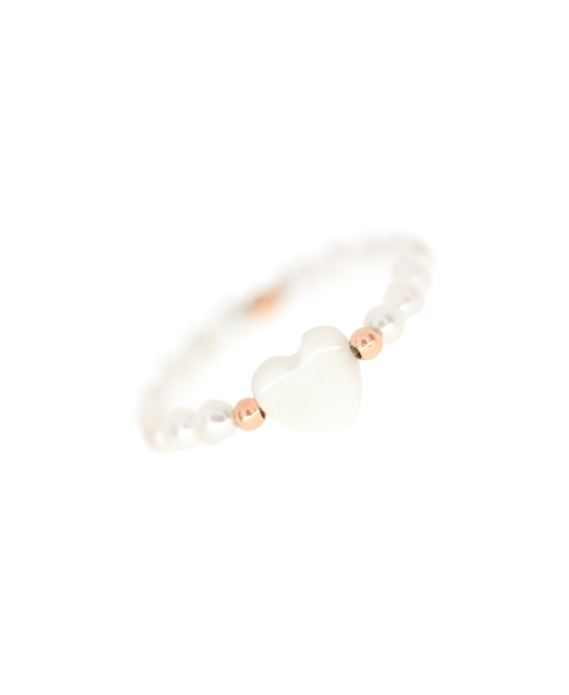 PEARLY HEART  Ring Weiß